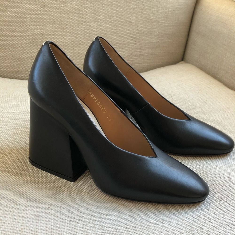 Maison Martin Margiela Heels Pumps Black Leather US 6 EU 36 - Picture 2 of 8
